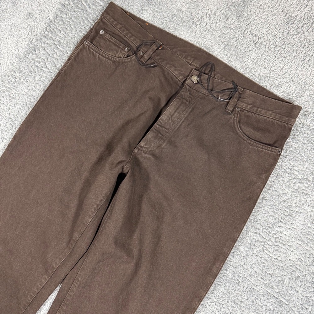New Zegna Roccia Jeans Trousers Mens 38x34  Brown Slim Fit 5 Pocket‎ Old Money